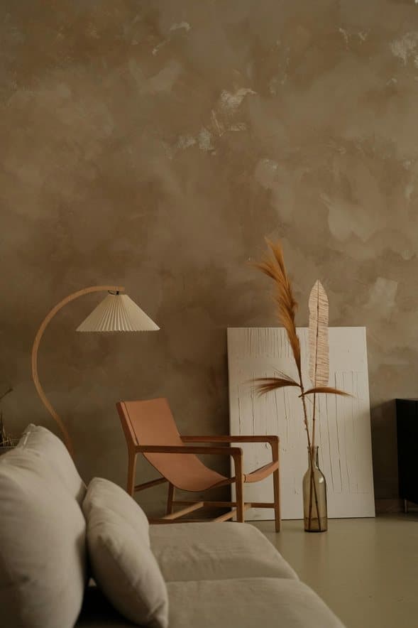 Clay corner with sculptural chair